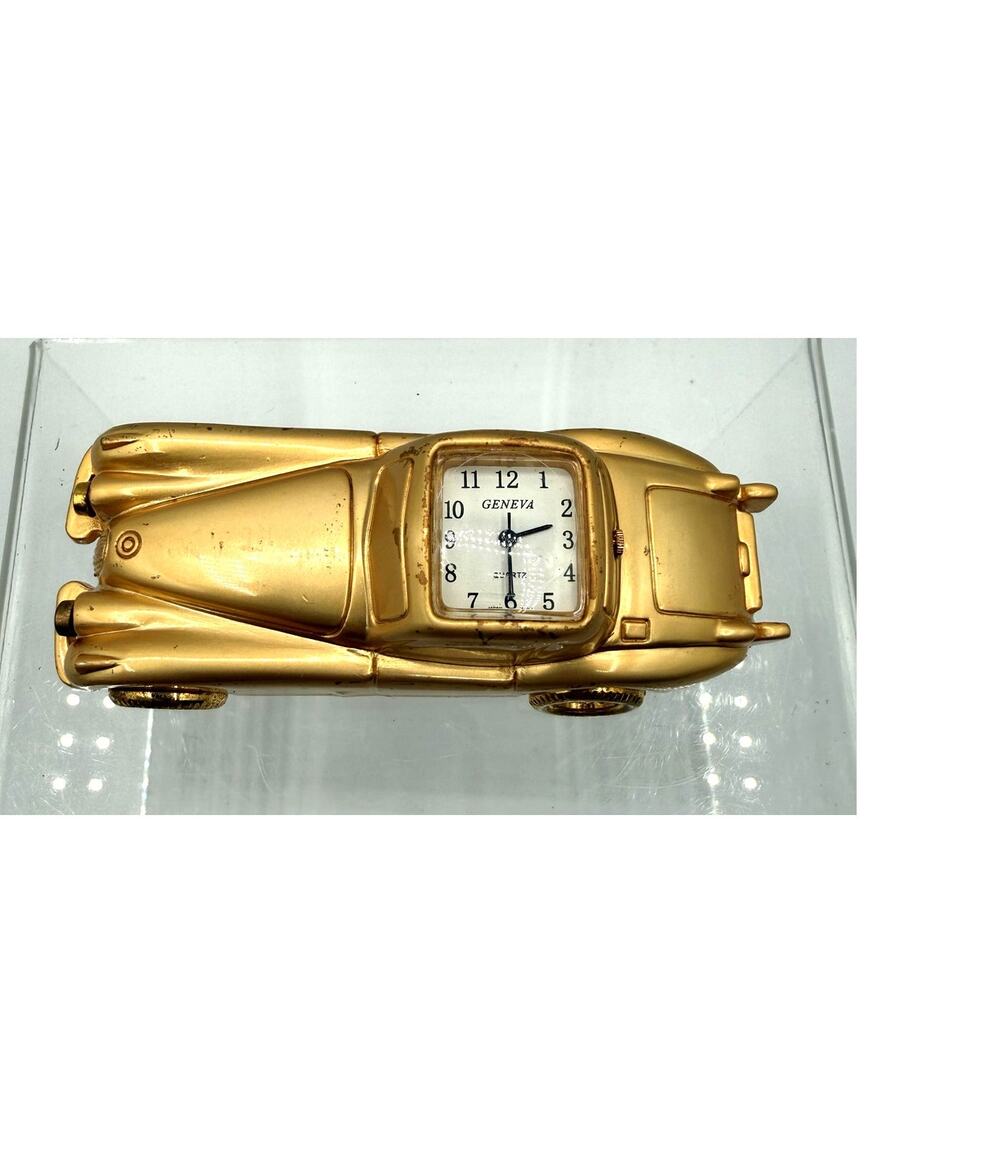 Geneva Mini Collectible Gold Plated Clock Car-Working